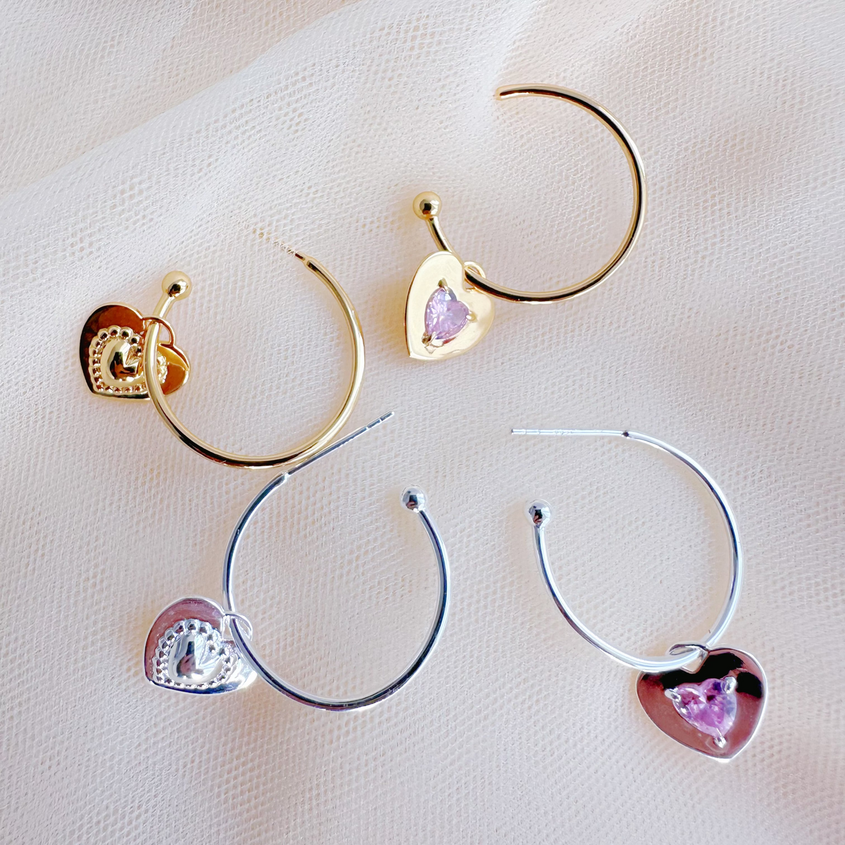Cercei Amélie Hoops – Argint 925 placat cu Aur 18K